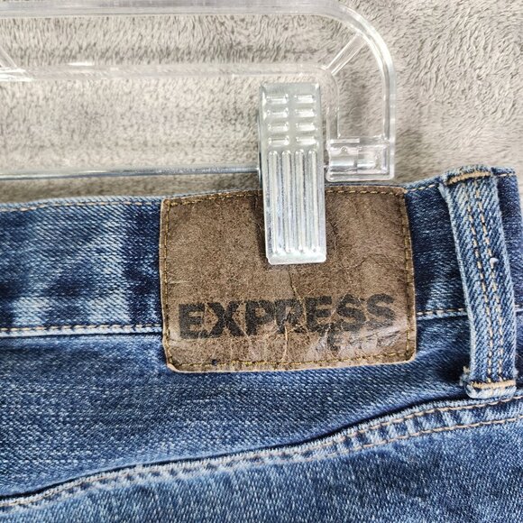 Mens Express Jeans Denim Blue Rocco Slim Fit Straight Leg 100% Cotton Size 32x32 - Picture 10 of 14